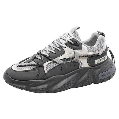 冬季男鞋2025年新款潮牌青少年运动跑步休闲皮面增高学生老爹潮鞋