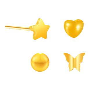 百泰首饰单只黄金耳钉999足金迷你养耳棒超小耳针耳饰金女士