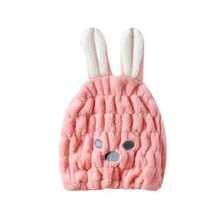 儿童干发帽子女速干可爱兔耳浴帽加厚吸水卡通宝宝包擦洗头发免吹