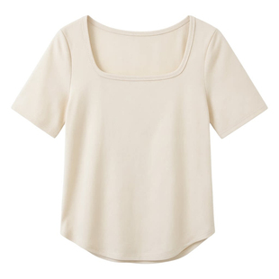 莱赛尔天丝短袖t恤女2026新款夏季胖m宽松百搭显瘦韩系chic小上衣