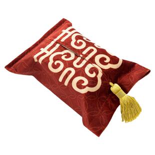 抽纸盒结婚喜庆装饰摆件红色纸巾套婚房布置纸巾套袋婚庆用品大全