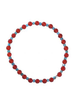 「青芥」天然红玛瑙猫眼石串珠手链新中式百搭红蓝撞色高级感手串