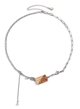 ins风小众设计感华夫饼项链