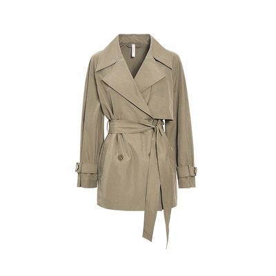 纳薇3色通勤短款旅行风衣女