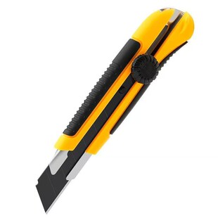 美工刀25mm加宽加厚0.7mm包胶旋钮款重型工业用壁纸刀架加大美缝