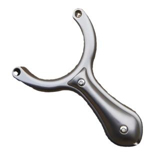 新品钛合金随心单卡扁皮弹弓海浪百步户外单卡十字军卡球弹弓