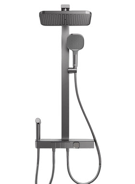 箭牌全铜方型顶喷花洒套装枪灰