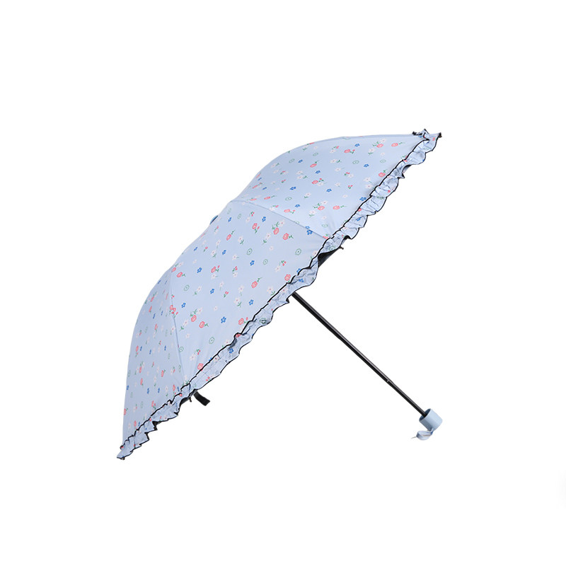 晴之缘黑胶碎花防晒晴雨两用伞