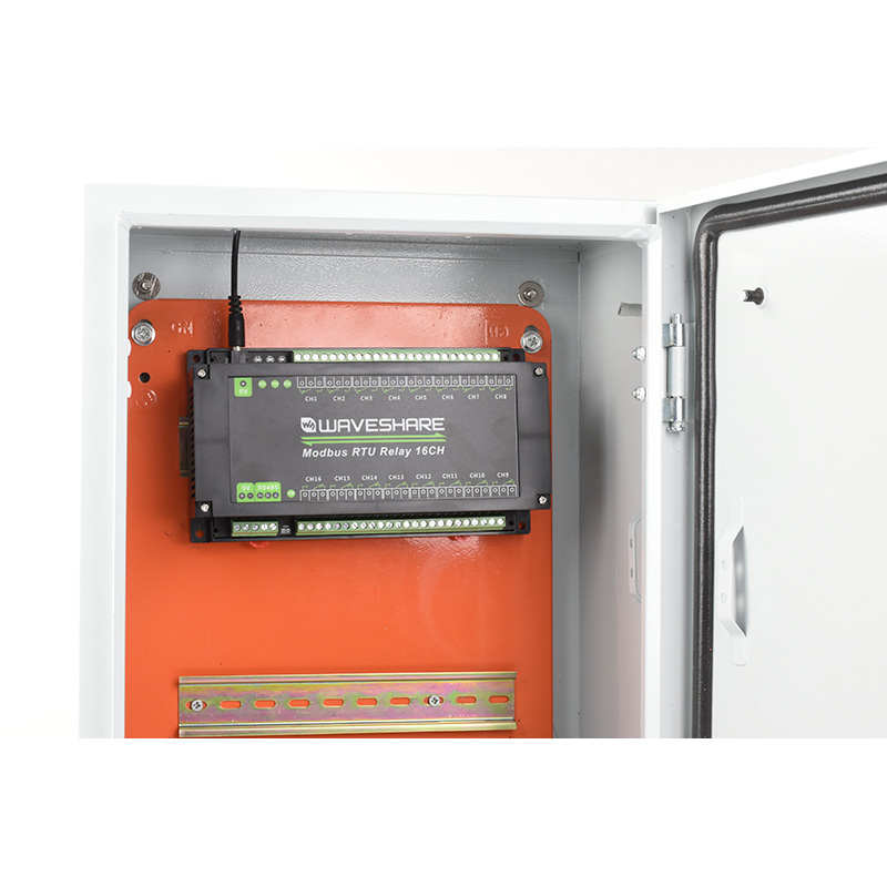 微雪 16路继电器通讯模块RS485 Modbus RTU工业级 导轨式保护外壳