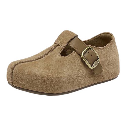 百思图26春新款厚底全包勃肯鞋女复古外穿包头半拖鞋B9539AM6