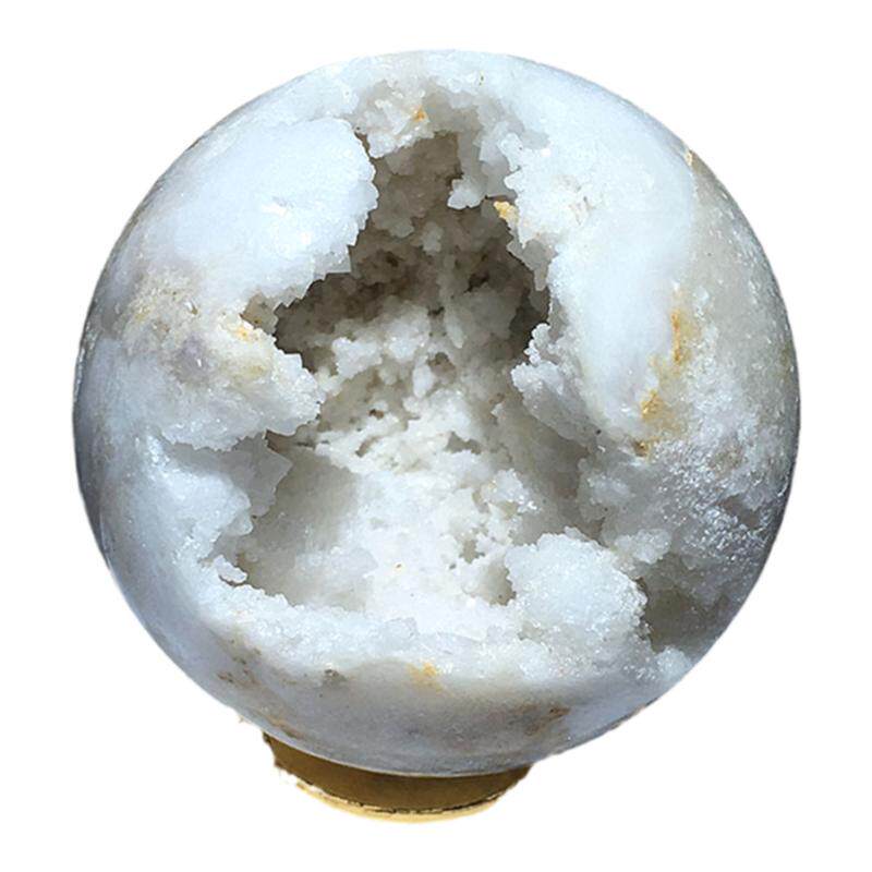 白水晶球洞聚宝盆天然摆件消磁