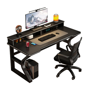 实木电脑桌台式小型学习写字书桌卧室家用简易办公桌游戏电竞桌子