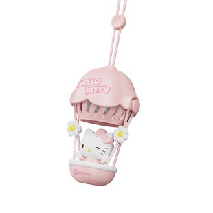 玩味kitty车挂车载香薰可爱装饰品热气球汽车玩偶女生后视镜挂件