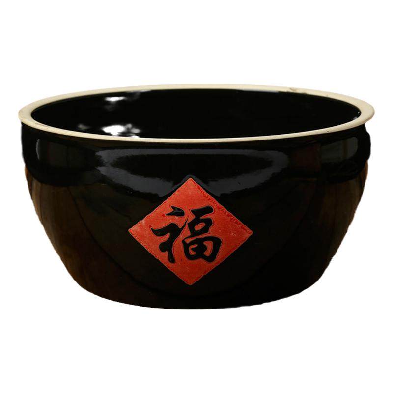 加厚陶瓷福字米缸菜缸