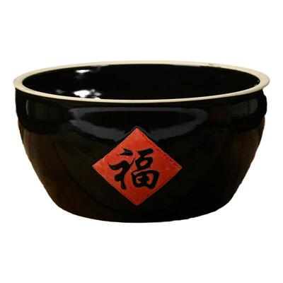 加厚陶瓷福字米缸菜缸