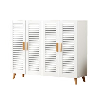 定制实木鞋柜家用门口透气百叶门客厅小户型玄关收纳储物柜大容量