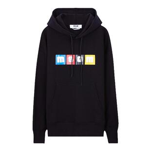 【线上专享】MSGM秋冬男士彩色棉质连帽卫衣美式青少年奢品高级感