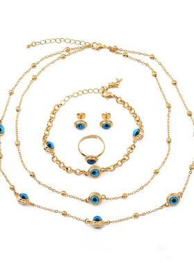 恶魔之眼项链钛钢套装