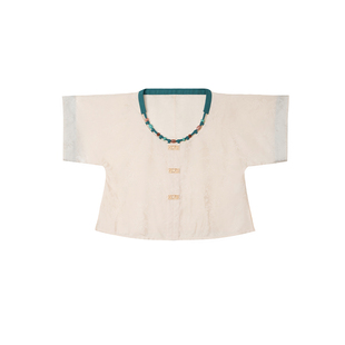 听旬月牙泉汉服女夏季原创日常穿圆领衫上衣搭中式国风阔腿裤套装