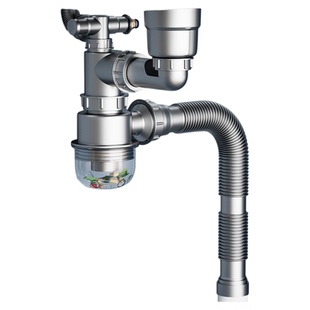 洗菜盆下水管配件单槽排水管厨房洗碗池水槽下水器三通全套装通用