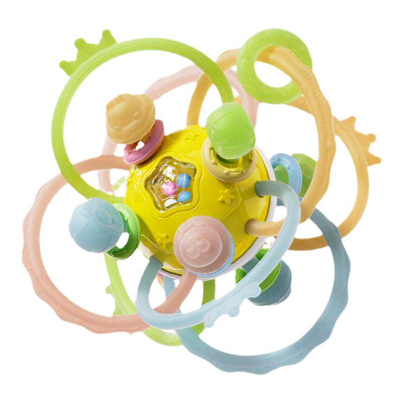 曼哈顿手抓球硅胶可啃咬3到6个月婴儿磨牙0一1岁宝宝益智早教玩具