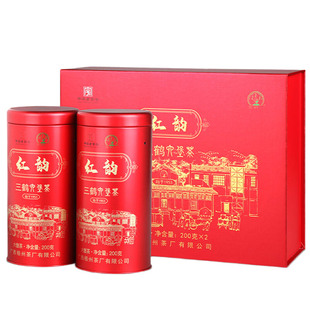 三鹤六堡茶中华老字号店特级黑茶红韵礼盒广西梧州特产2020年陈化