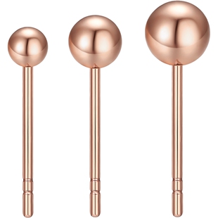 潮宏基至简时尚几何圆珠红18K金耳钉空心豆豆耳饰妇女节F