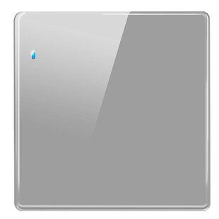 国际电工带LED指示灯钢化玻璃开关面板家用灰色墙壁暗装五孔插座