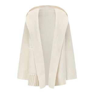 【deepmoss】休闲绵羊毛羊驼毛混纺毛呢流苏连帽中长款大衣外套