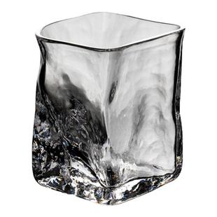 日本设计师荒木樱子日式复古创意锤纹玻璃威士忌酒杯白酒烈酒洋酒