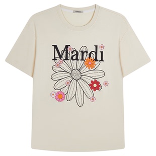 MARDI官方正品小雏菊多花字母短袖T恤宽松休闲2026夏季新款上衣女