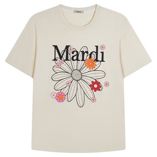 MARDI026夏季新款官方小雏菊多花字母短袖T恤宽松休闲上衣女