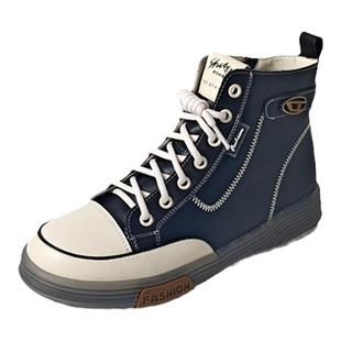 大丫丫大码女鞋41-43冬款新款脚宽脚胖牛皮保暖高帮休闲鞋806-28