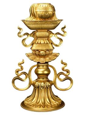 藏式八瑞物纯铜摆件居家佛堂供具八瑞物供奉摆件复古装饰大号一套