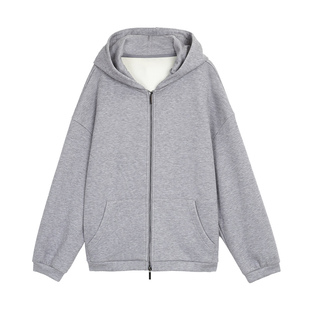 MULVAN 闲适OOTD 慵懒风拉链连帽卫衣外套女宽松休闲卫裤两件套装