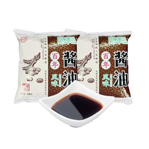 百花串风味酱油438ml*6袋 贵州安顺特产传统酿造黄豆酱油生抽调味