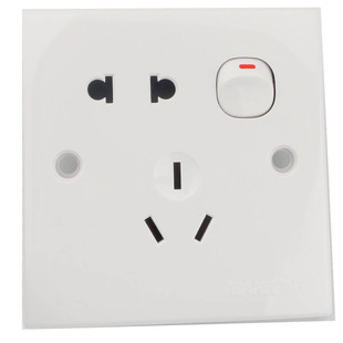 曼科86二三三五孔插座带开关 一二三四五位双单控1开5孔面板暗J30