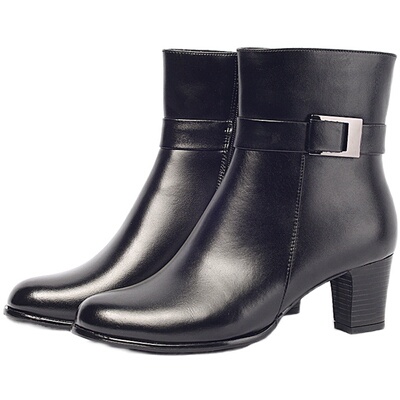 冬季女常服毛皮鞋真皮绒皮靴