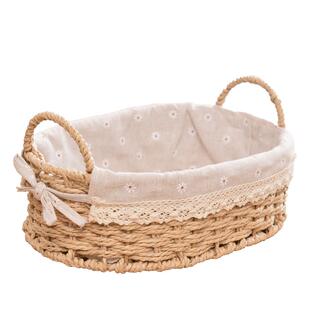 编织收纳筐桌面整理筐杂物零食收纳篮玩具化妆品收纳筐布衣钥匙盒