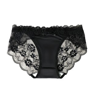 内裤女士锦纶透气纯棉裆缎面轻奢半透蕾丝纯欲性感诱惑中低腰三角