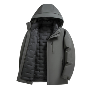 罗蒙90鹅绒男士羽绒服冬季商务休闲蓄热保暖防寒锁温爸爸冬装外套