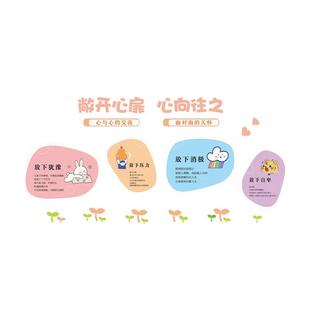 心理咨询室布置心灵驿站角辅导疗治愈健康文化墙面装饰画挂图贴纸