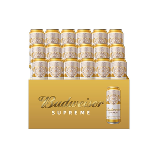 百威金尊啤酒500ml*18听高端拉格9.5°P罐装整箱官方旗舰店英博