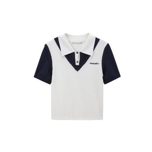 REVAN芮范设计师款网球运动风POLO领毛衫RL30601074