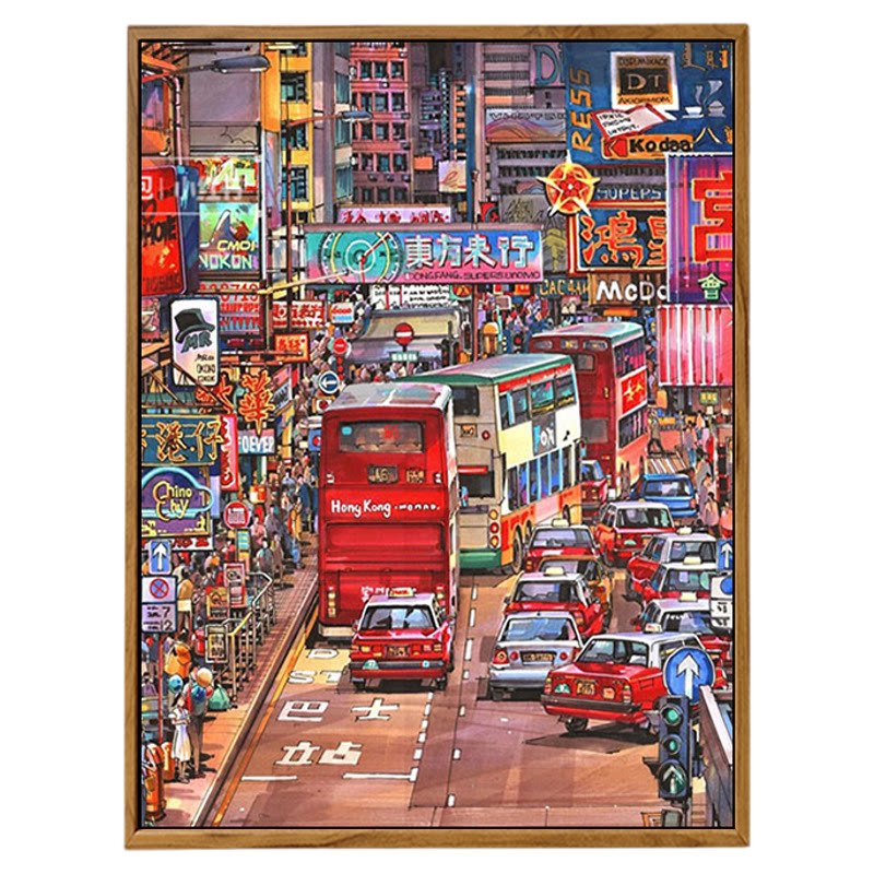 治愈城市风景数字油画DIY