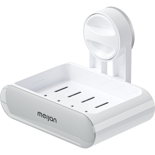 吸盘肥皂盒壁挂式沥水置物架免打孔浴室双层新款家用高级感香皂盒