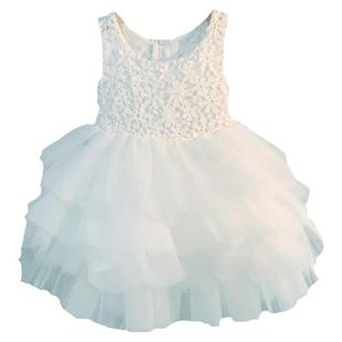 儿童礼服白色公主裙花童长袖婚纱春秋新款钢琴演出服女童秋冬天款