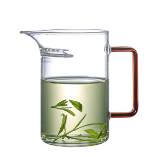 绿茶茶具厚底玻璃公道杯带茶漏一体月牙过滤泡茶杯加厚分茶器茶海