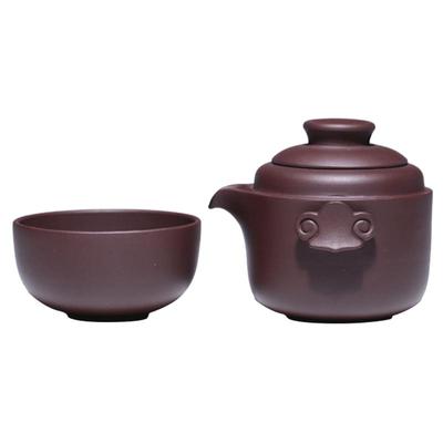 一壶一杯户外便携紫砂快客杯