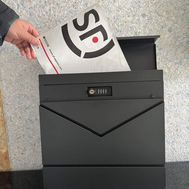 户外防水信箱意见箱密码锁钥匙开锁信报箱现货欧美庭院磨砂高级感